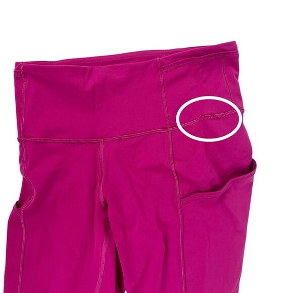 Lululemon Fast and Free High Rise Crop Leggings Nulux 23” Wild Berry Pink Size 4 - Picture 5 of 10